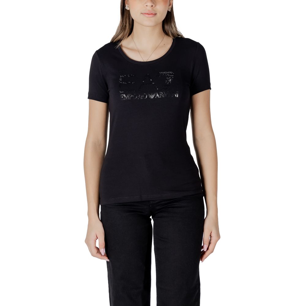 Schwarzes Baumwoll-T-Shirt