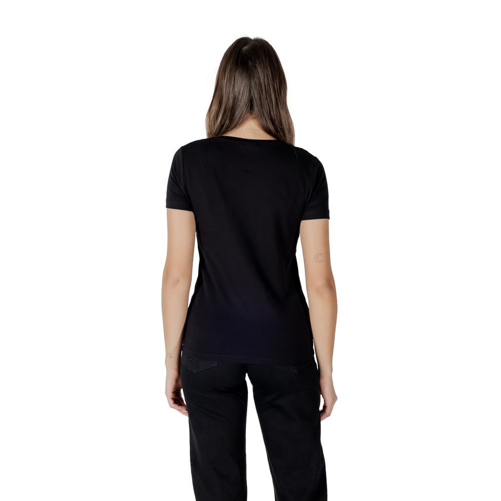 Schwarzes Baumwoll-T-Shirt