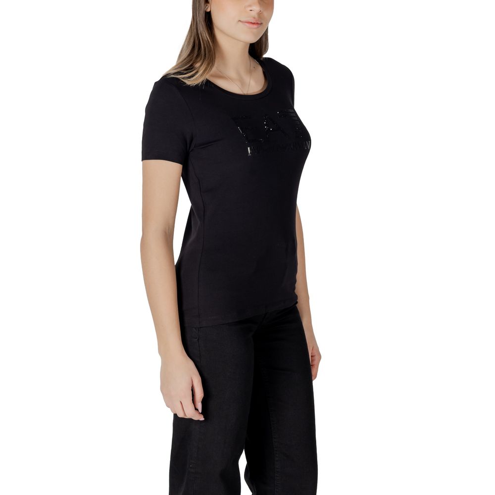 Schwarzes Baumwoll-T-Shirt