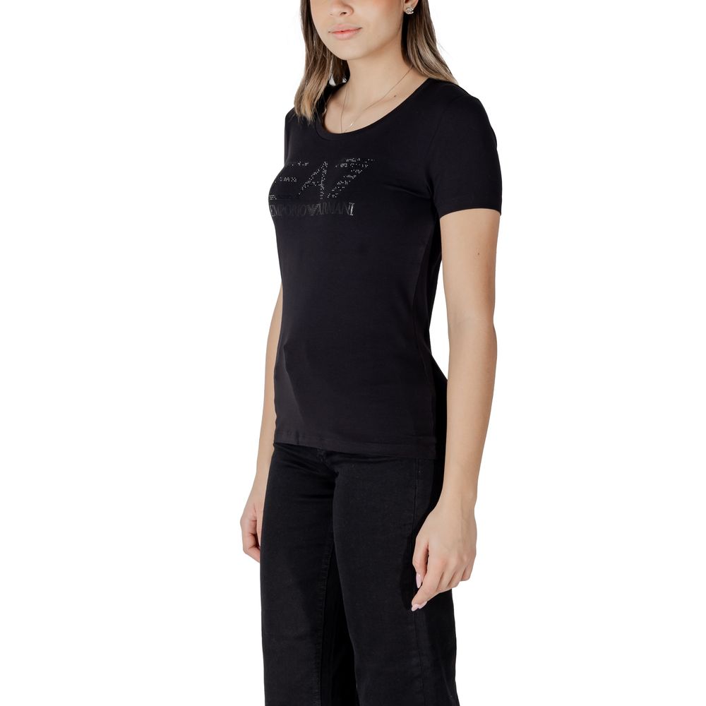 Schwarzes Baumwoll-T-Shirt