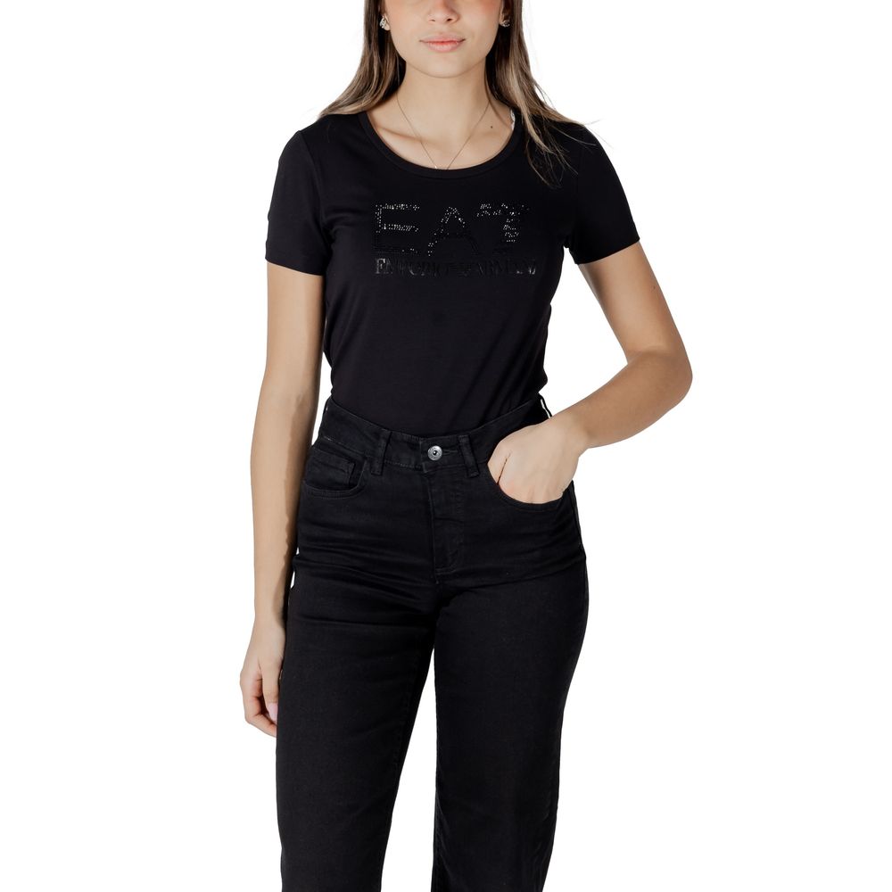 Schwarzes Baumwoll-T-Shirt