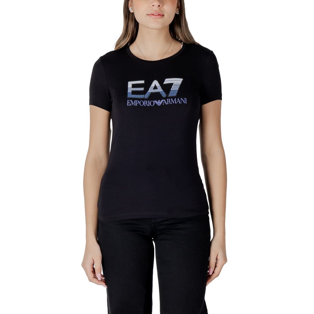 Schwarzes Baumwoll-T-Shirt