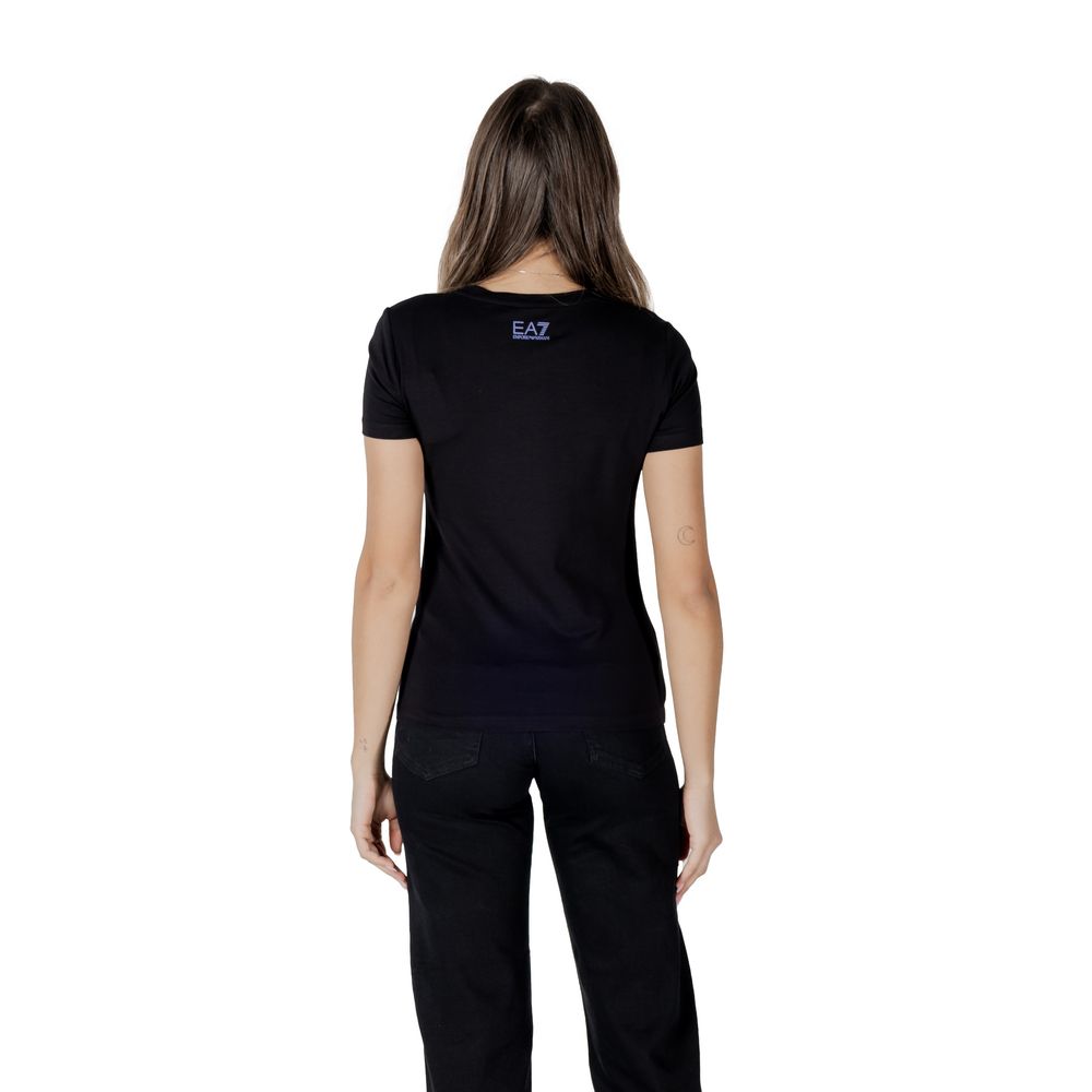 Schwarzes Baumwoll-T-Shirt