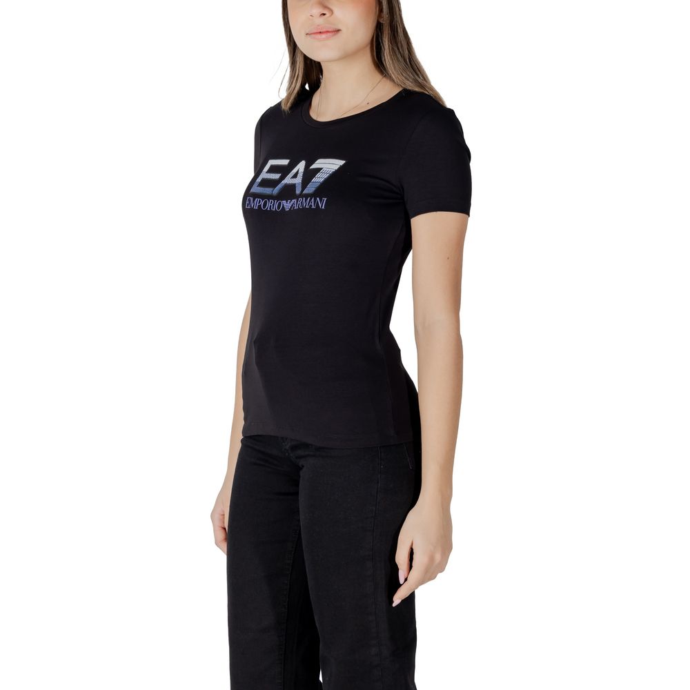 Schwarzes Baumwoll-T-Shirt