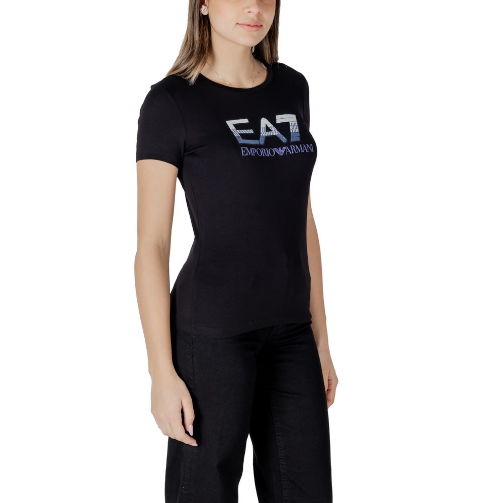 Schwarzes Baumwoll-T-Shirt