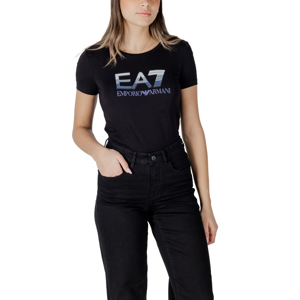 Schwarzes Baumwoll-T-Shirt