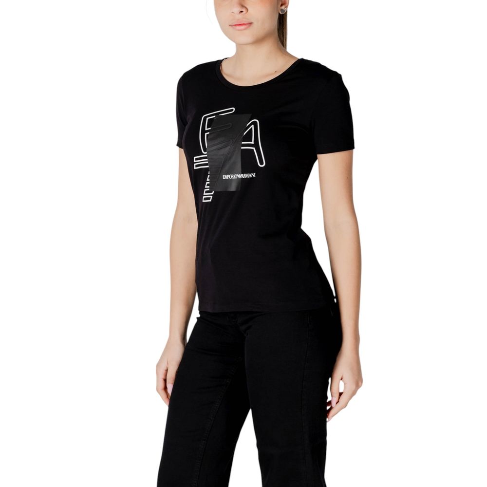 Schwarzes Baumwoll-T-Shirt