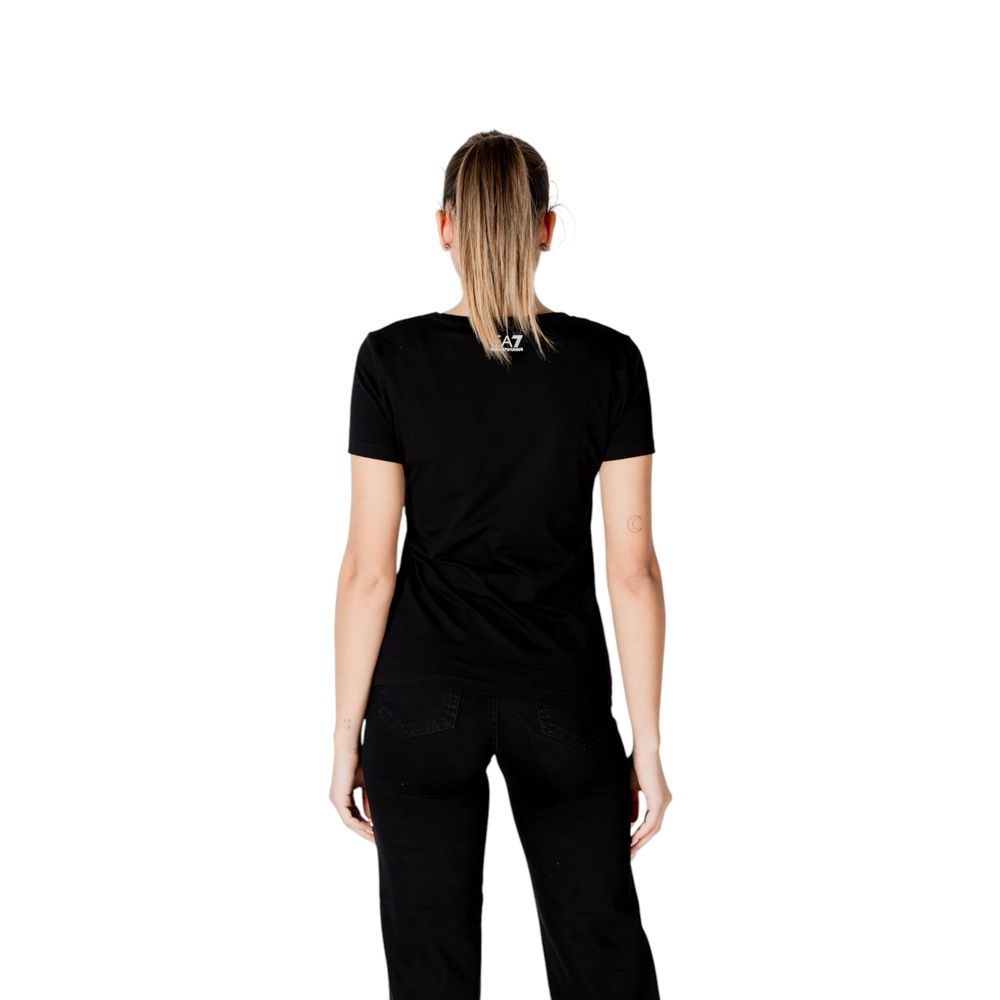 Schwarzes Baumwoll-T-Shirt