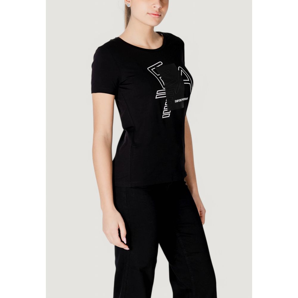 Schwarzes Baumwoll-T-Shirt
