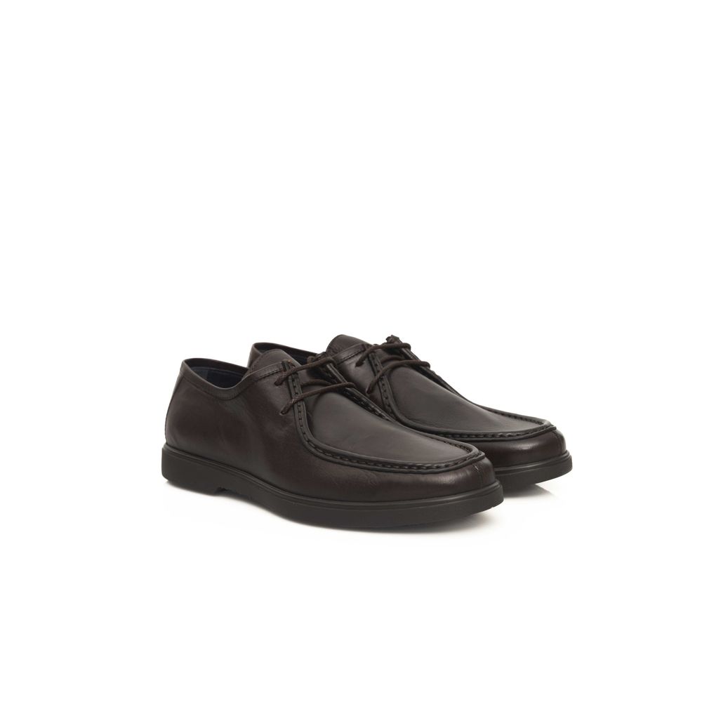 Brown Cowhide Men Derby Shoe
