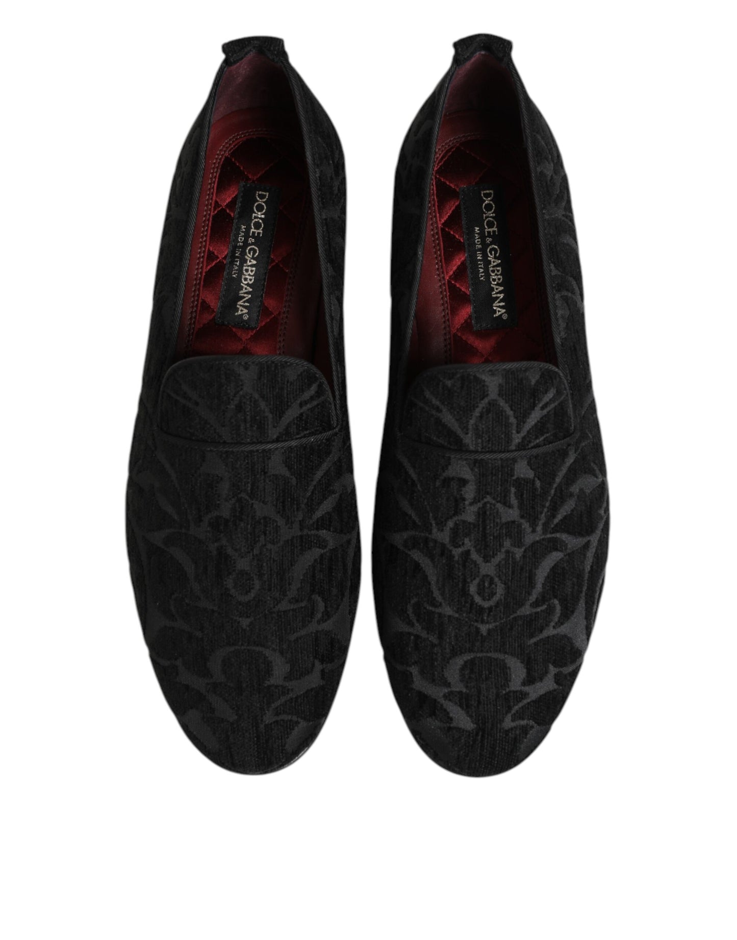 Schwarze Brokat-Slipper, Herren-Anzugschuhe zum Reinschlüpfen