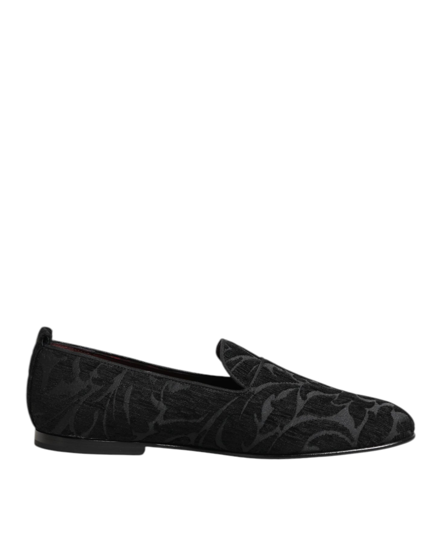 Schwarze Brokat-Slipper, Herren-Anzugschuhe zum Reinschlüpfen