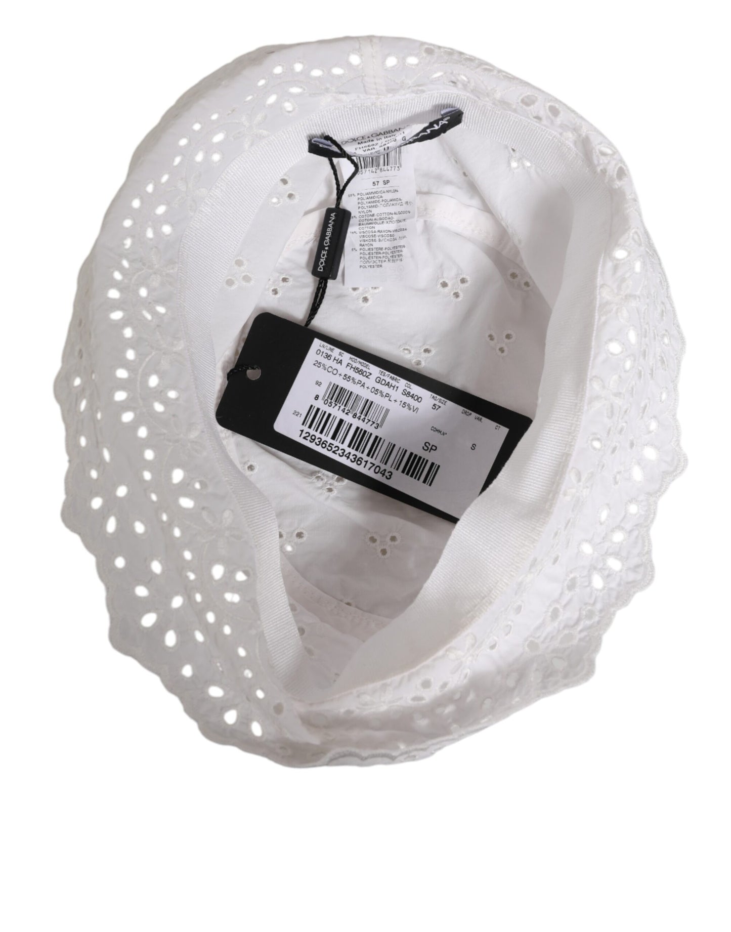 White Nylon Cut Out Bucket Logo Capello Hat