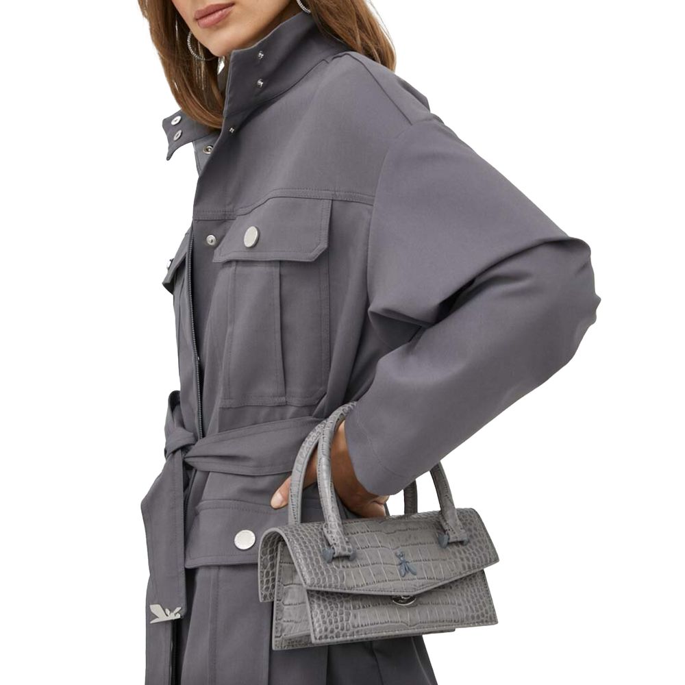 Gray Cotton high-neck coat