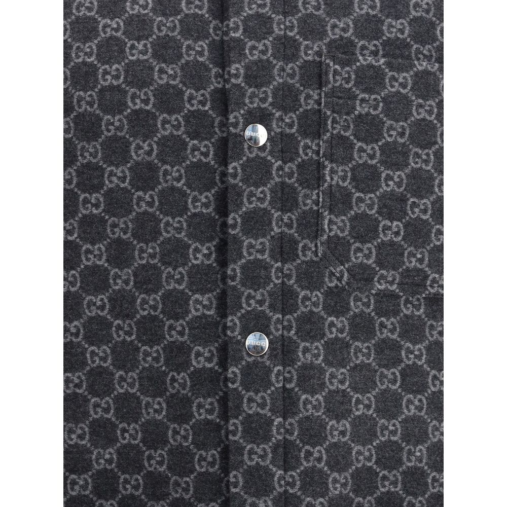 Wool Jacket with all-over GG monogram
