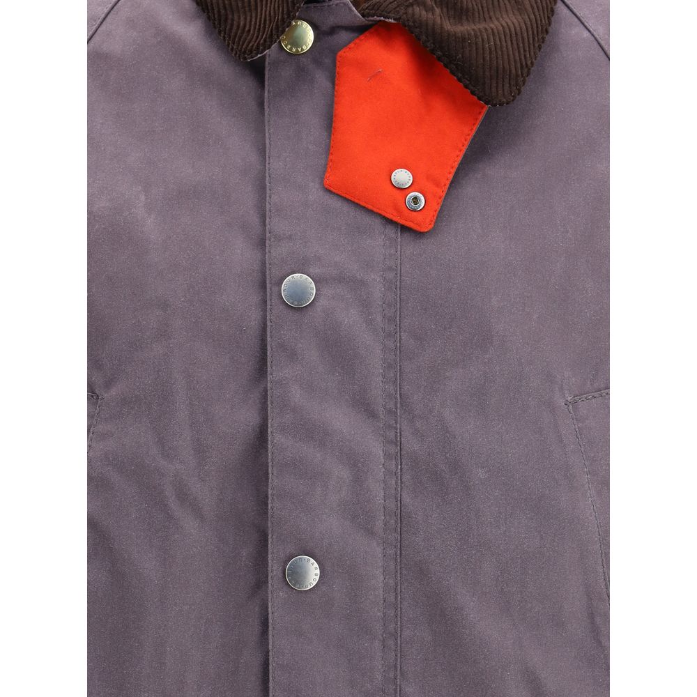 Waxed Jacket with a corded velvet collar