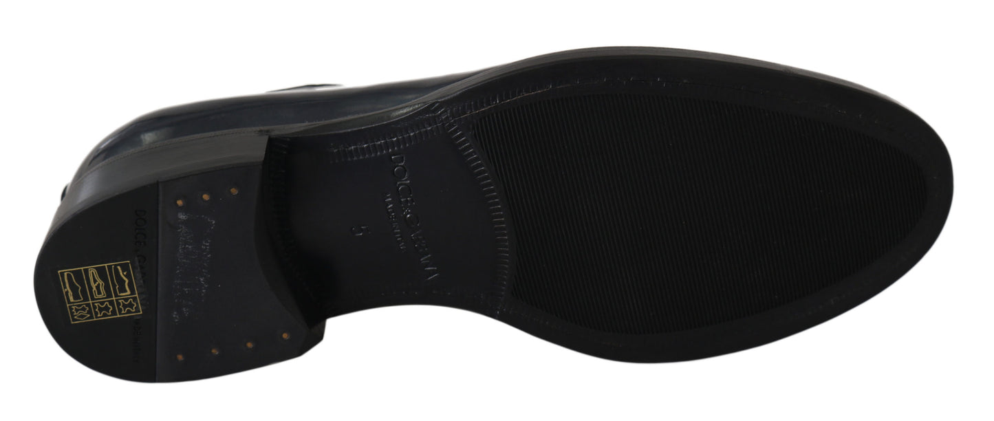 Blaue Derby-Schuhe aus Leder für formelle Anlässe