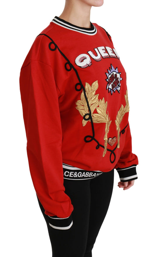 Red Queen Pailletten-Pullover mit Liebesmotiv