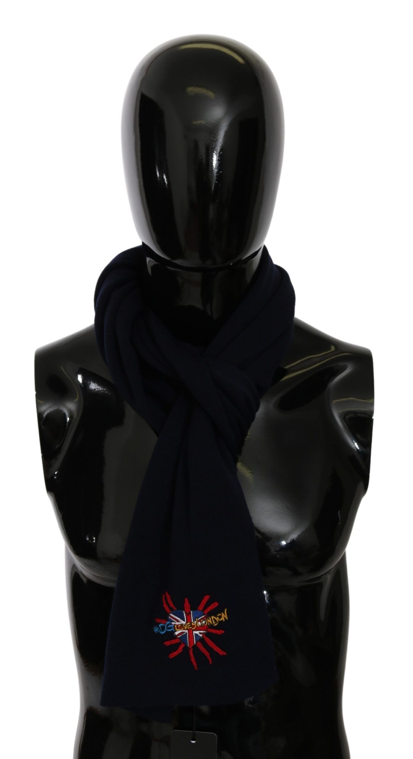 Blauer #DGLovesLondon Wickelschal Wollschal