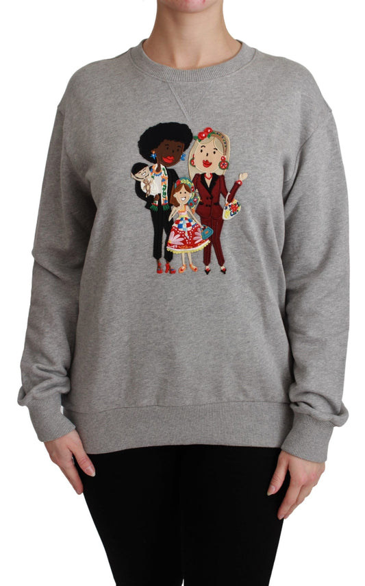 Grauer #dgfamily Baumwollpullover