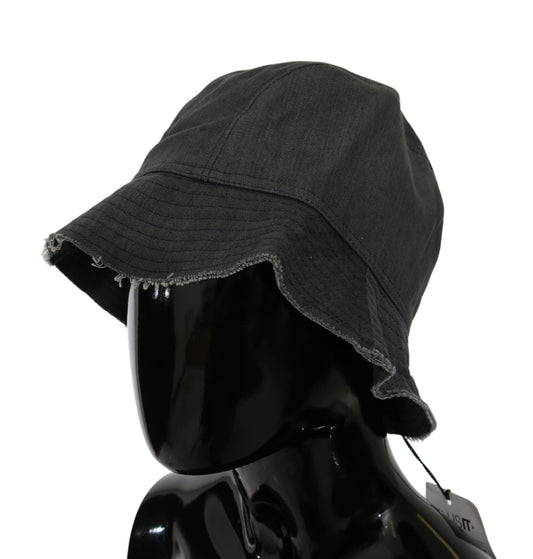 Schwarz gewaschener Outdoor-Bucket-Hut mit breiter Krempe
