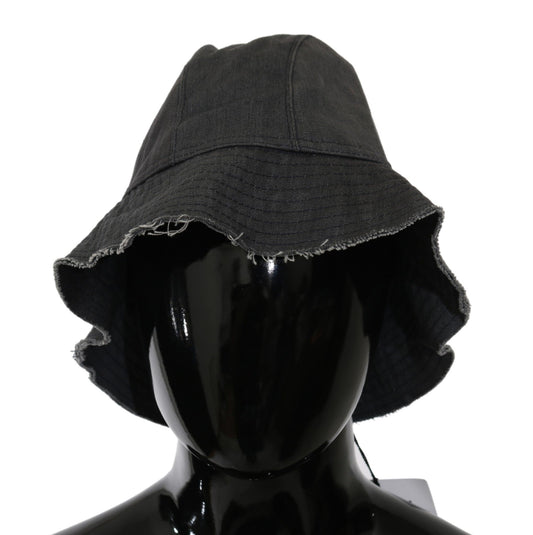 Schwarz gewaschener Outdoor-Bucket-Hut mit breiter Krempe