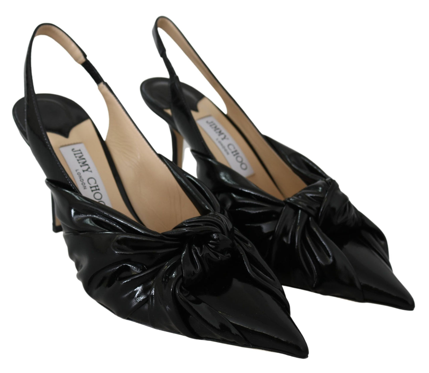 Elegante schwarze Pumps aus Leder mit spitzer Spitze