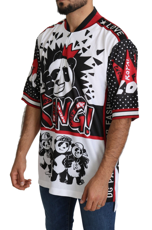 Weißes King Panda Top Polyester Herren T-Shirt