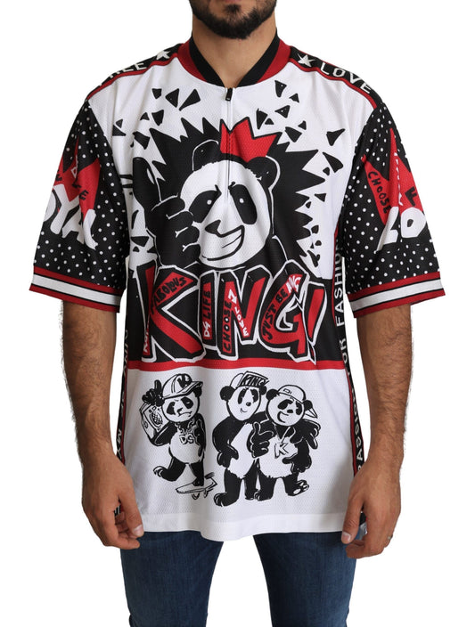 Weißes King Panda Top Polyester Herren T-Shirt
