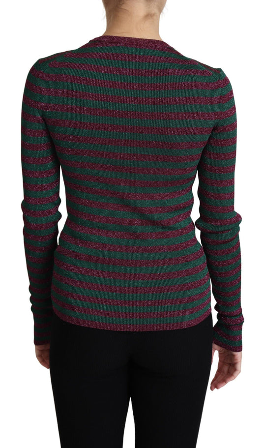 Pullover mit Rundhalsausschnitt und mehrfarbigen Streifen