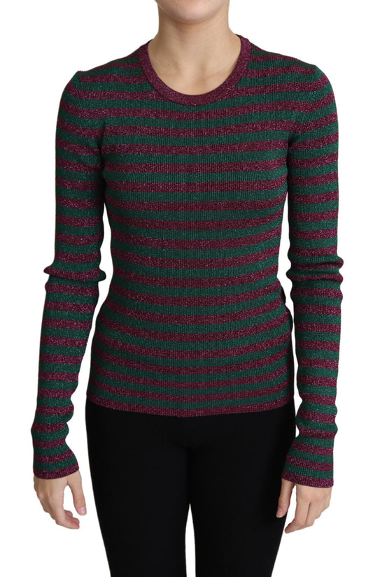 Pullover mit Rundhalsausschnitt und mehrfarbigen Streifen