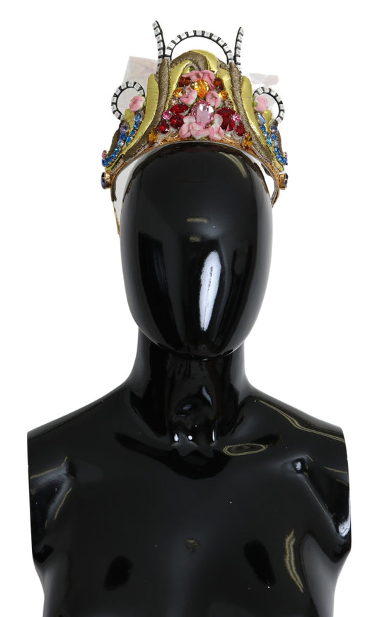 Gold Messing Floral Kristalle LED Lichter Krone Tiara Diadem