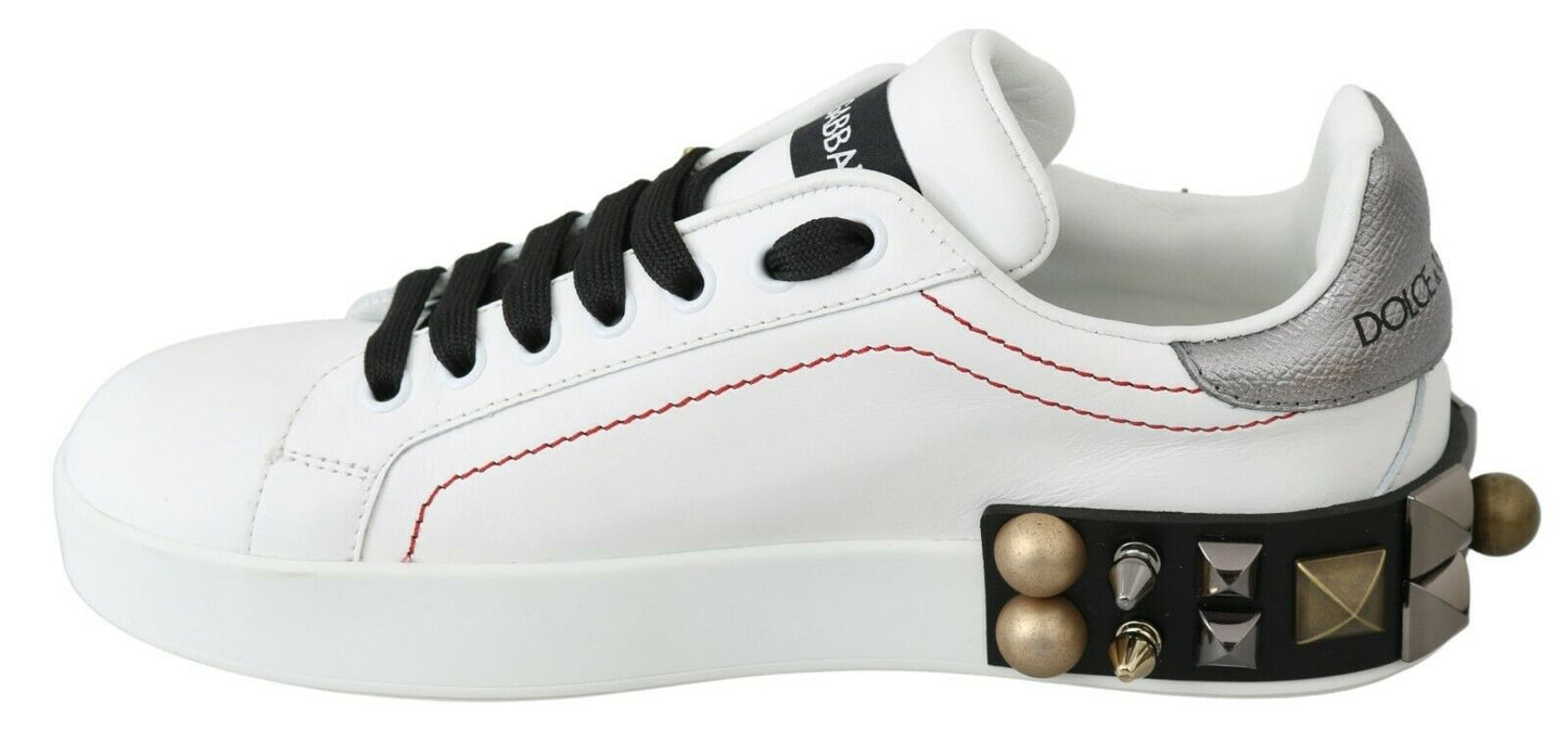 Weiße Leder Kristall Rosen Blumen Sneakers Schuhe