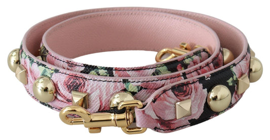 Rosa Blumen Gold Nieten Tasche Accessoire Schultergurt