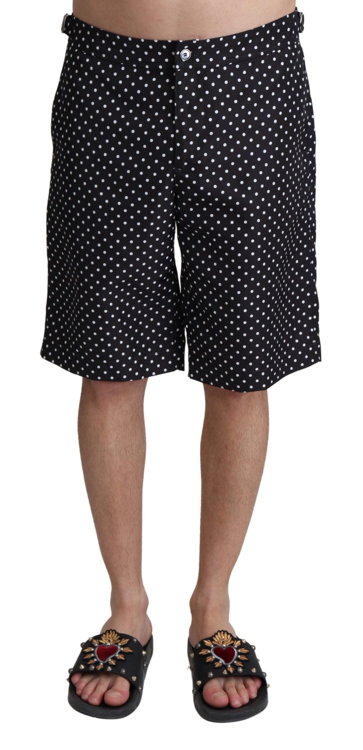 Schwarze Polka Dots Beachwear Shorts Bademode