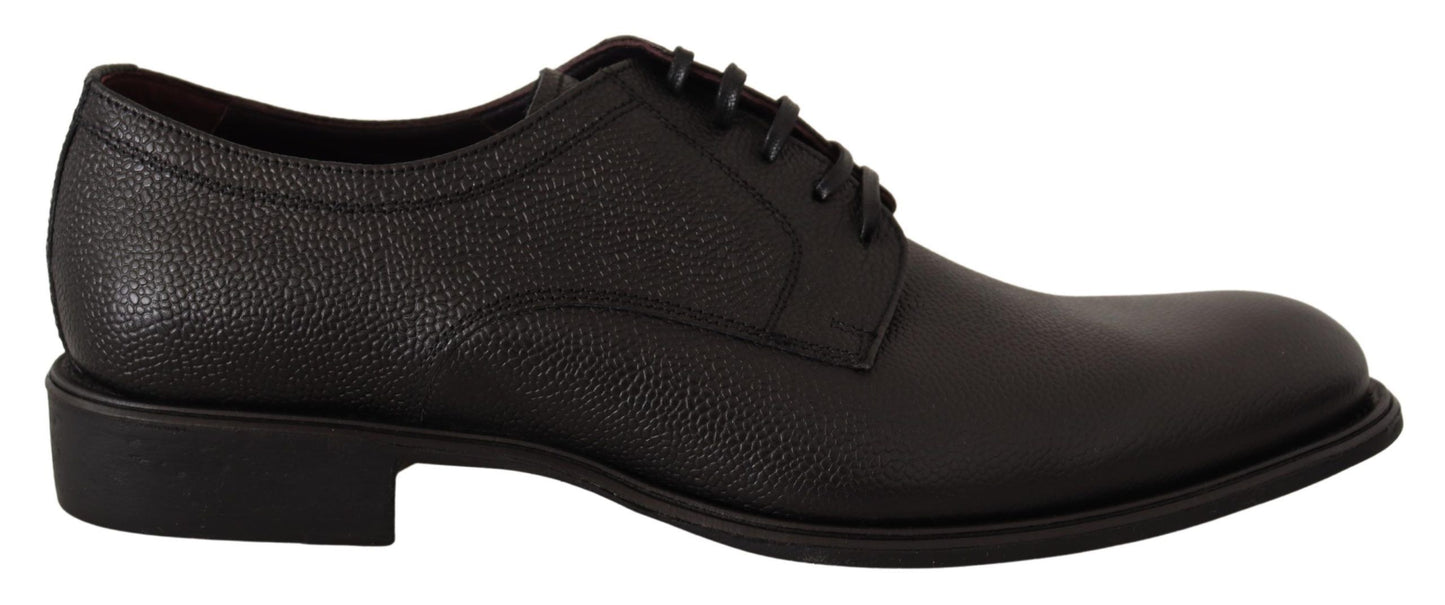 Schwarze formelle Derby-Schuhe aus Leder für Herren