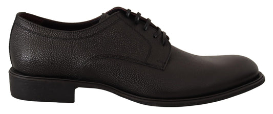 Schwarze formelle Derby-Schuhe aus Leder für Herren