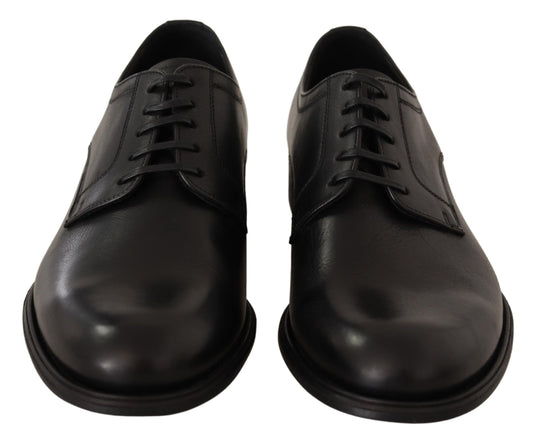 Schwarze formelle Derby-Schuhe aus Leder für Herren