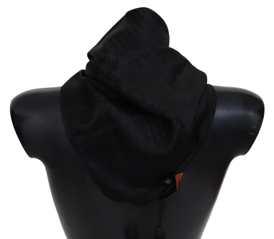 Schwarzer Wollstrick-Unisex-Halswickelschal
