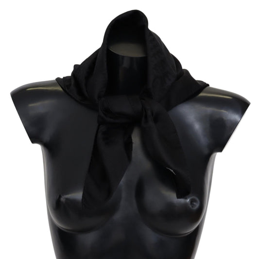 Schwarzer Wollstrick-Unisex-Halswickelschal