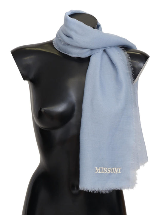 Hellblauer Kaschmir-Unisex-Halswickelschal