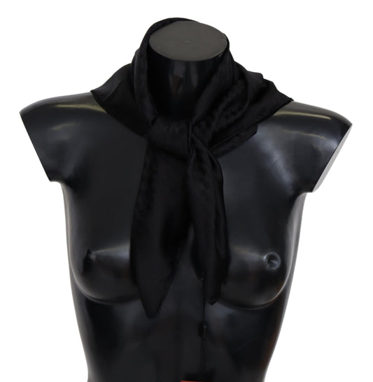 Schwarzer Wollstrick-Unisex-Halswickelschal