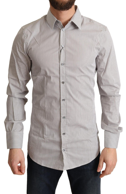 Graues Slim Fit Herrenhemd SICILY aus Baumwolle