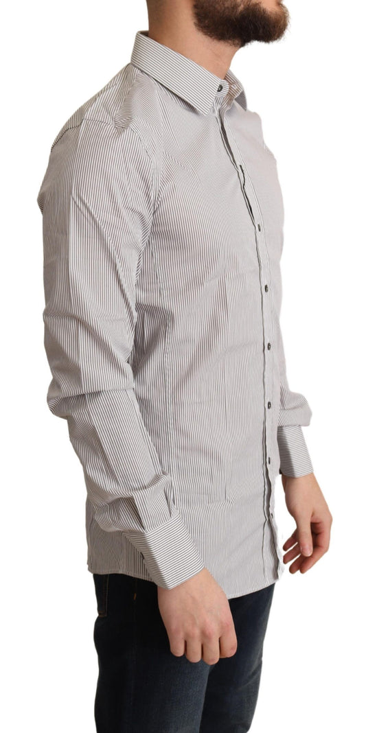 Graues Slim Fit Herrenhemd SICILY aus Baumwolle