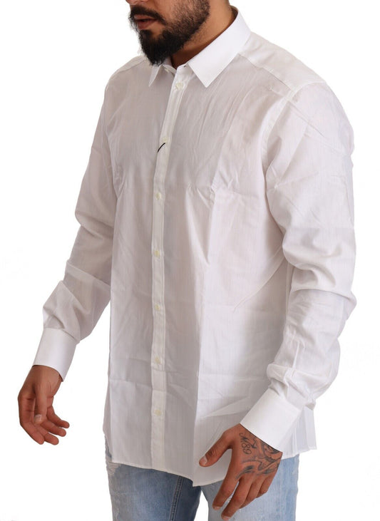 Weißes Slim Fit Herren MARTINI Hemd aus Baumwolle
