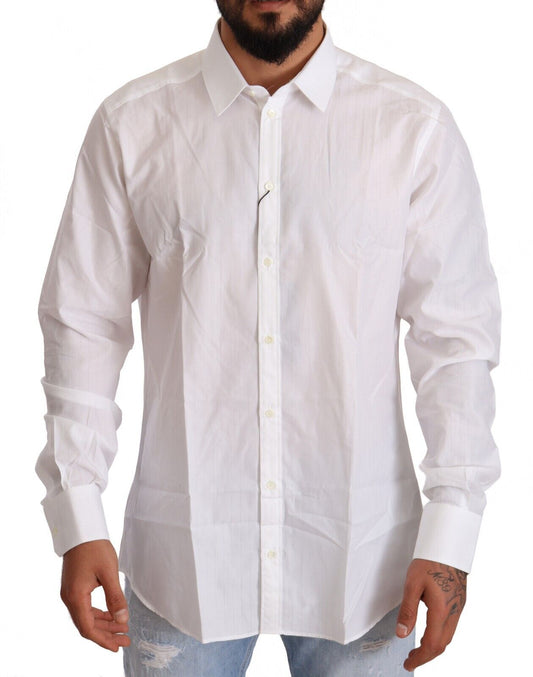 Weißes Slim Fit Herren MARTINI Hemd aus Baumwolle