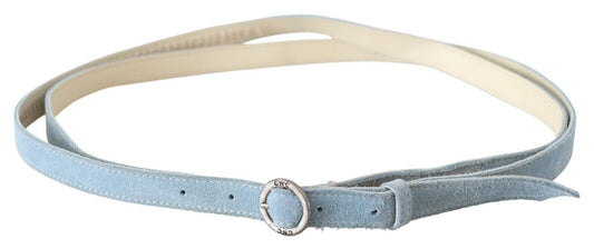 Blauer schmaler modischer Taillengürtel aus Leder