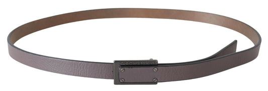 Brauner taktischer Ledergürtel mit Logo und Schraubschnalle