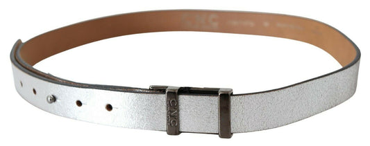 Brauner Metallic-Silber-Ledergürtel