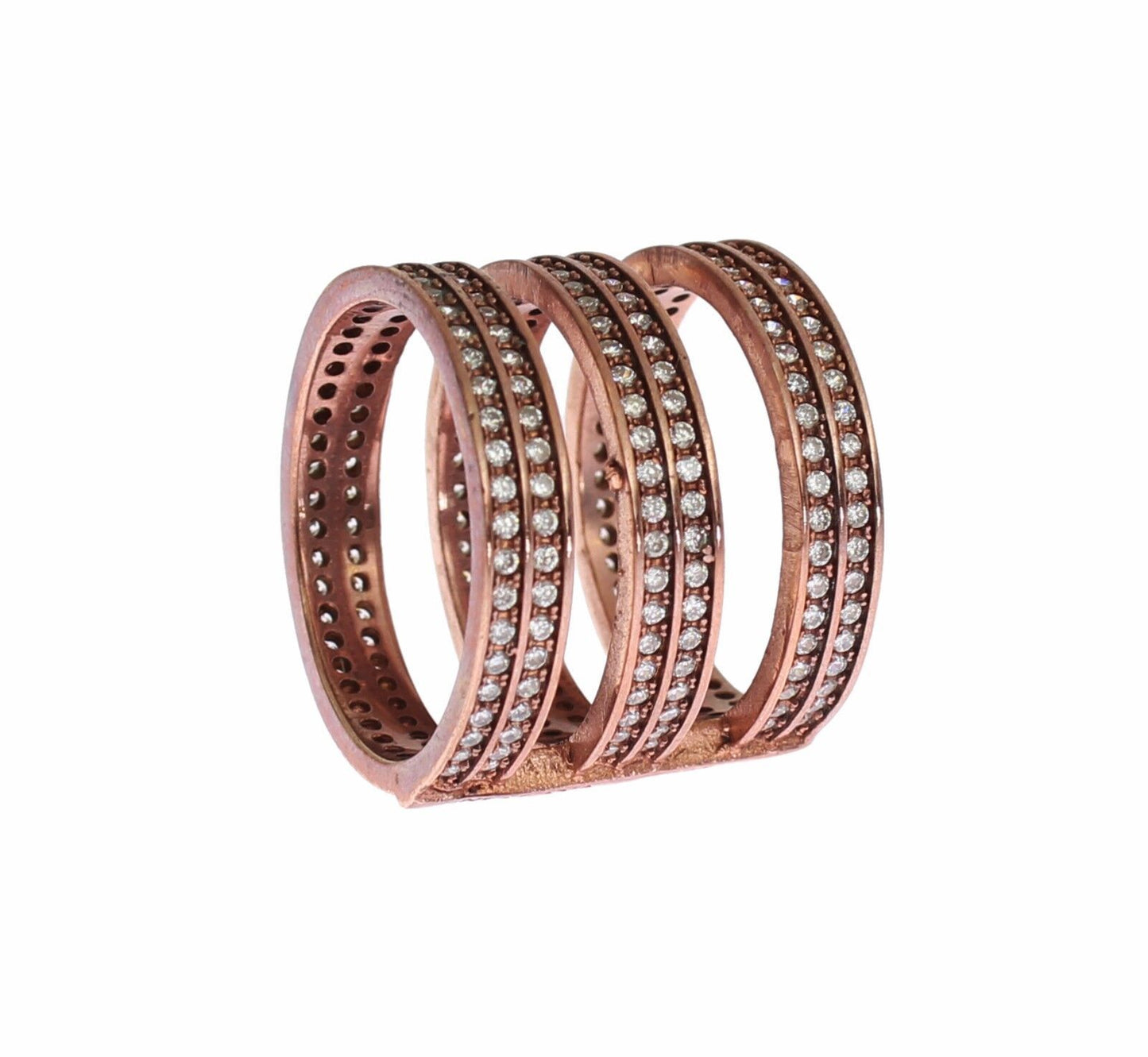 Gold 925 Silber Klar CZ Rosa Ring